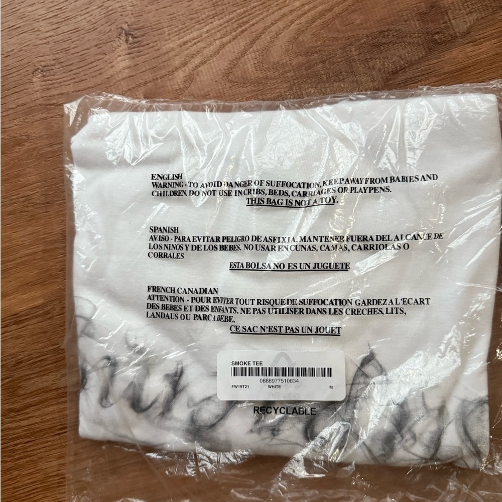 Supreme smoke White Tee with Smoke Effect Graphic